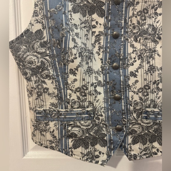 LIZ CLAIBORNE Liz Wear Vintage 90s Floral Cotton Vest Size Medium - Picture 2 of 7